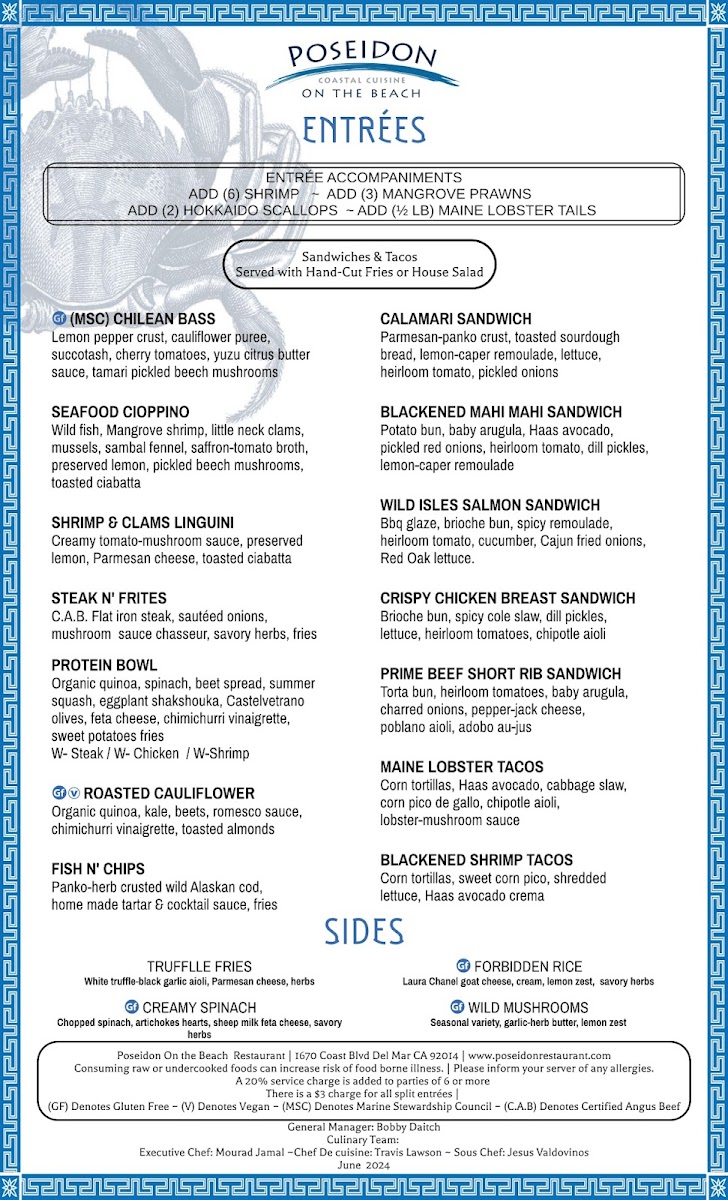 Poseidon Restaurant Del Mar Menu - Image 5
